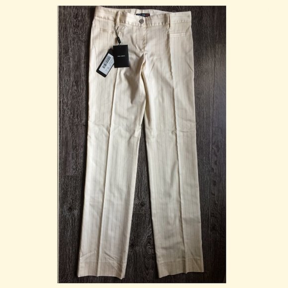 Dolce&Gabbana white stripe pants size 40 NWT low waist - Picture 5 of 7